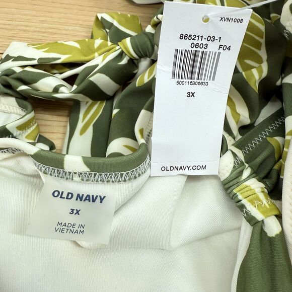 NEW Old Navy One Piece Bathing Suit Size 3X Coastal Vacation Tropical Swim - Picture 3 of 6